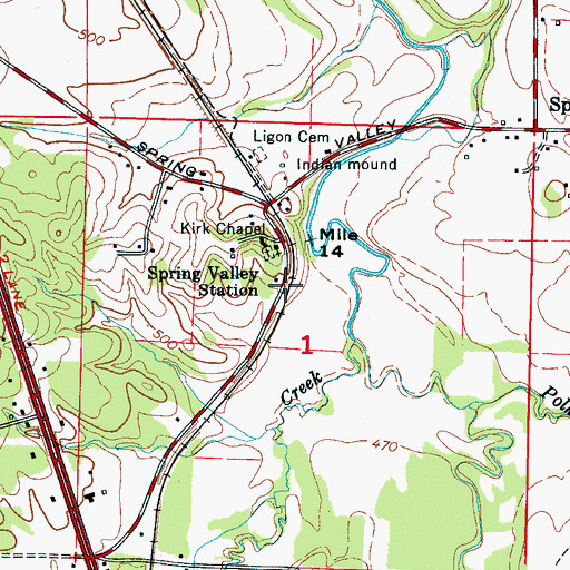 Topographic Map of Spring Valley Station, AL