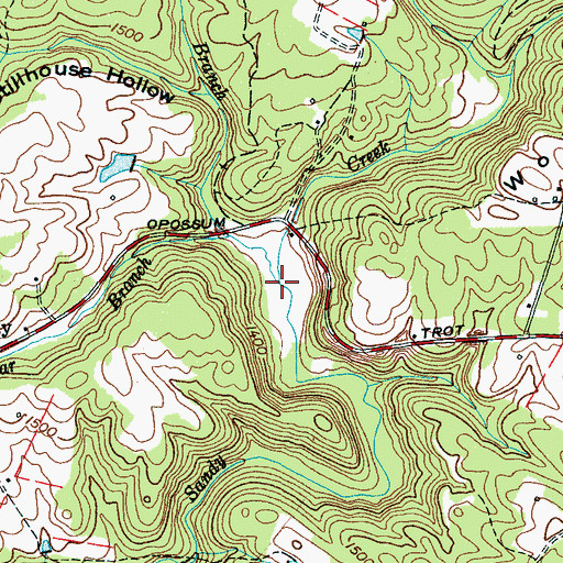 Topographic Map of Tom Harris Branch, TN