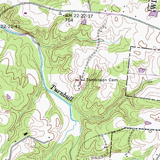 Topographic Map of Tomlinson Cemetery, TN