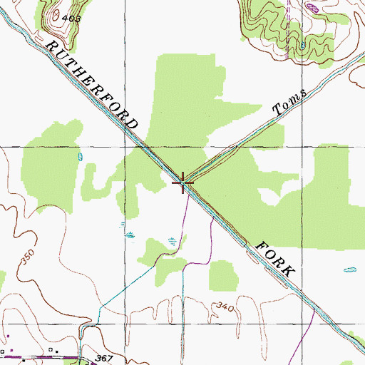 Topographic Map of Toms Creek, TN