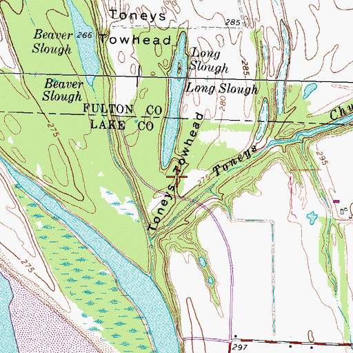 Topographic Map of Toneys Towhead, TN