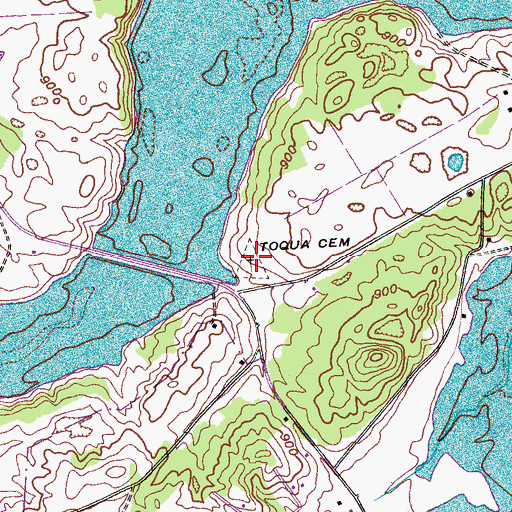 Topographic Map of Toqua Cemetery, TN