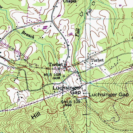 Topographic Map of Torbet, TN
