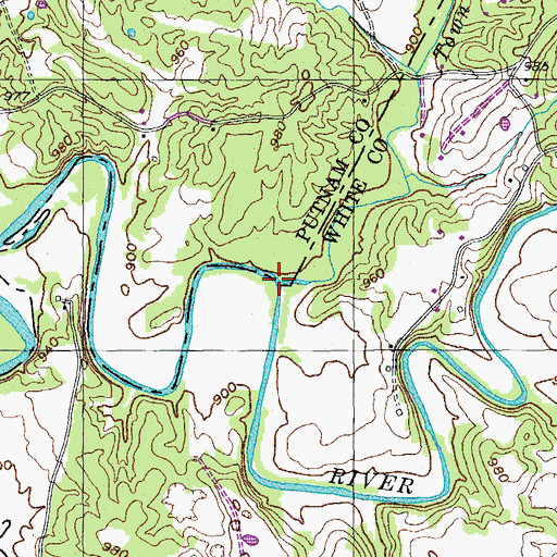 Topographic Map of Town Creek, TN