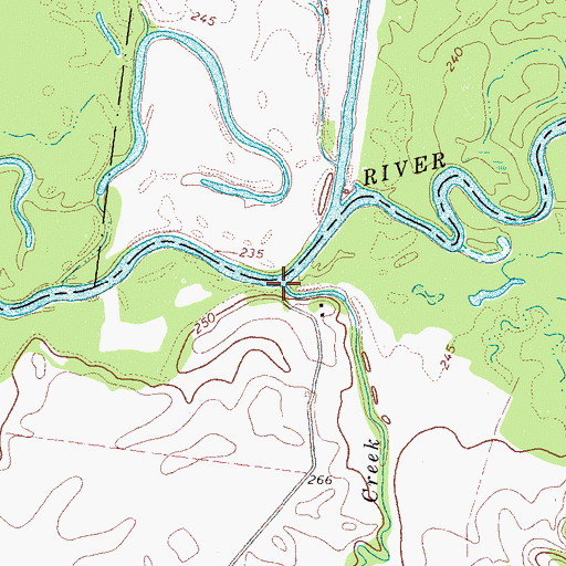 Topographic Map of Town Creek, TN