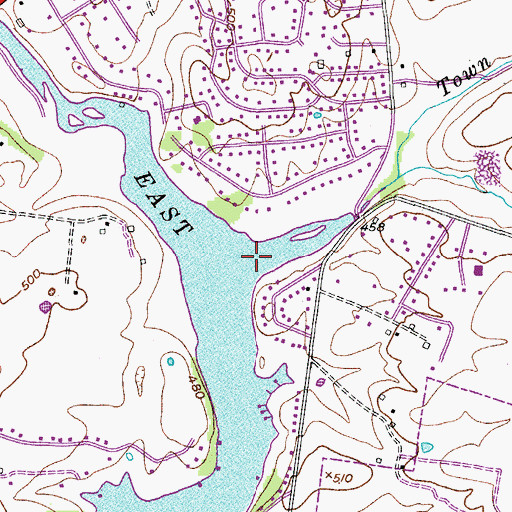 Topographic Map of Town Creek, TN