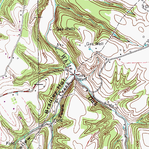Topographic Map of Town Creek, TN