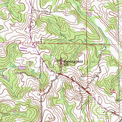 Topographic Map of Springfield Church, AL