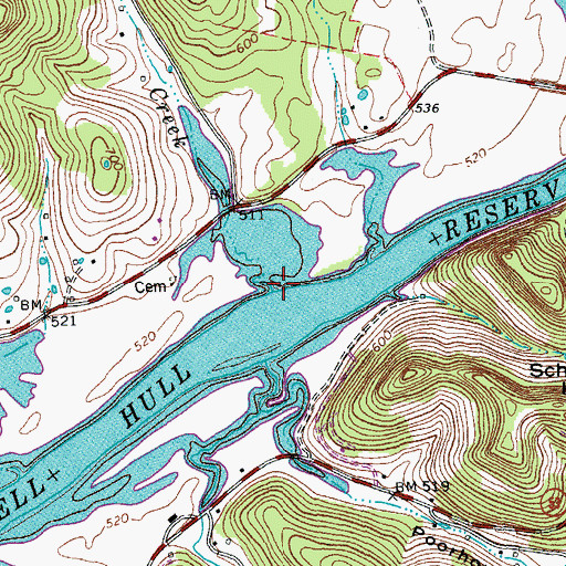 Topographic Map of Trace Creek, TN