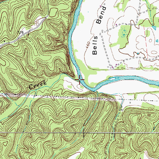 Topographic Map of Trace Creek, TN