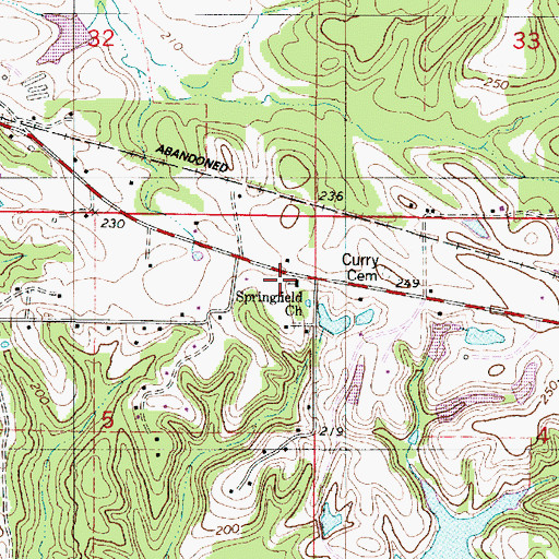 Topographic Map of Springfield Church, AL