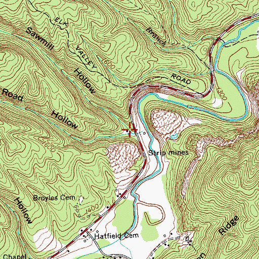 Topographic Map of Tram Road Hollow, TN
