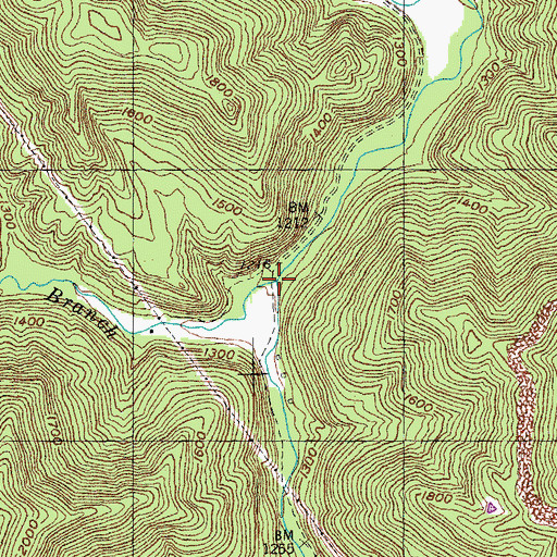 Topographic Map of Trammel Branch, TN