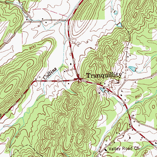 Topographic Map of Tranquillity, TN