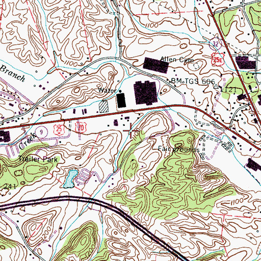 Topographic Map of Trantham Hollow, TN