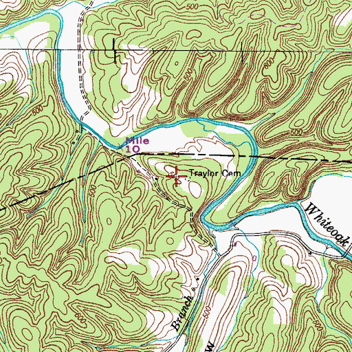 Topographic Map of Traylor Cemetery, TN
