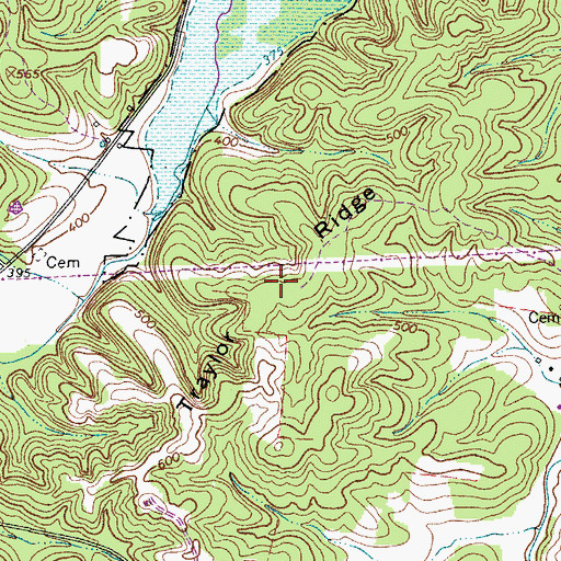 Topographic Map of Traylor Ridge, TN