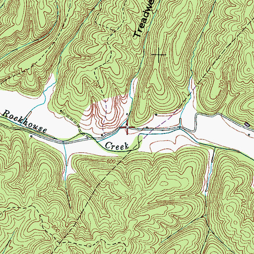 Topographic Map of Treadwell Hollow, TN