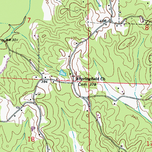 Topographic Map of Springfield Church, AL