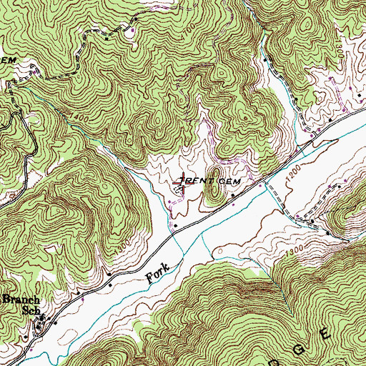 Topographic Map of Trent Cemetery, TN
