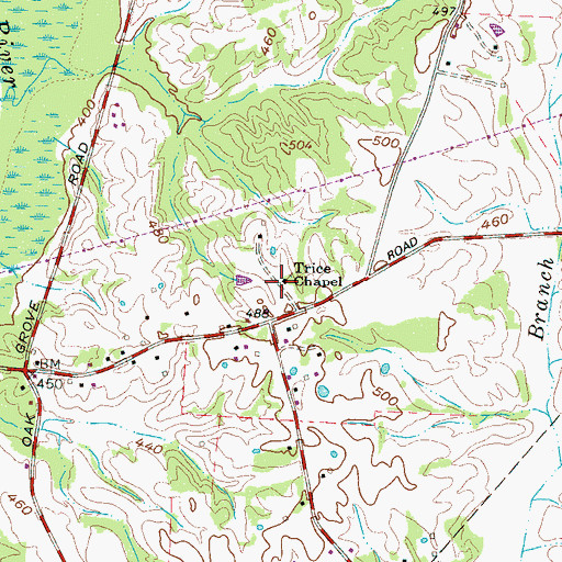 Topographic Map of Trice Chapel, TN