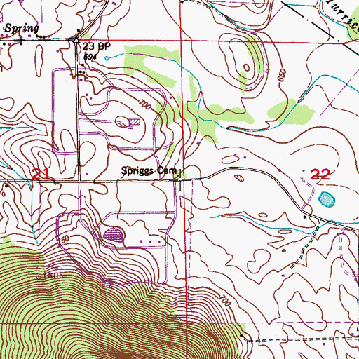 Topographic Map of Spriggs Cemetery, AL