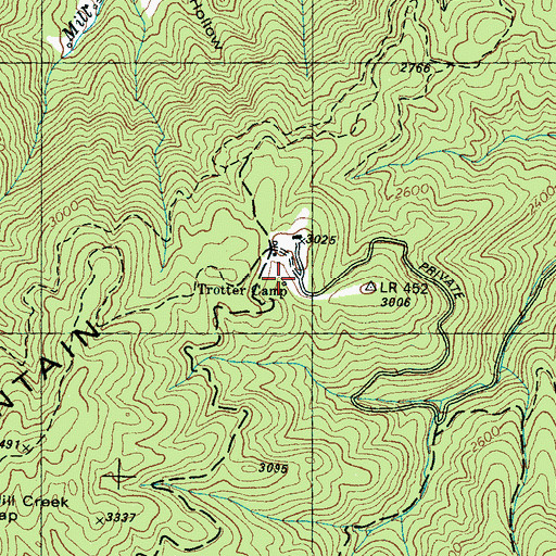 Topographic Map of Trotter Camp, TN
