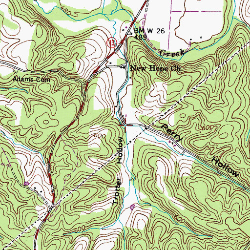 Topographic Map of Trotter Hollow, TN