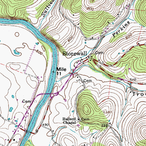 Topographic Map of Trousdale Hollow, TN