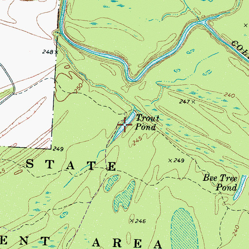 Topographic Map of Trout Pond, TN