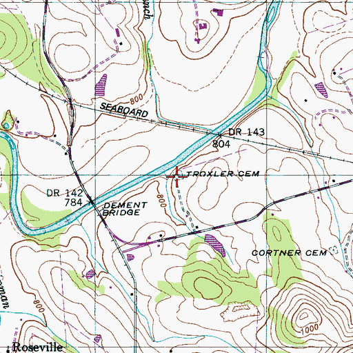 Topographic Map of Troxler Cemetery, TN