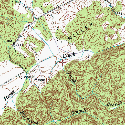Topographic Map of Trunk Branch, TN