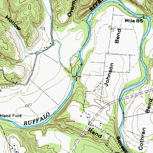 Topographic Map of Tucker Branch, TN