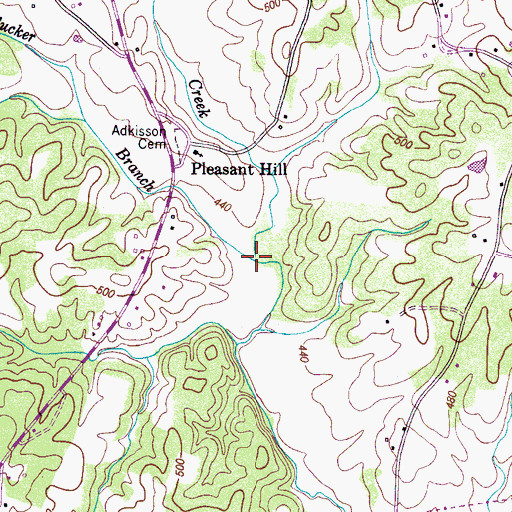 Topographic Map of Tucker Branch, TN