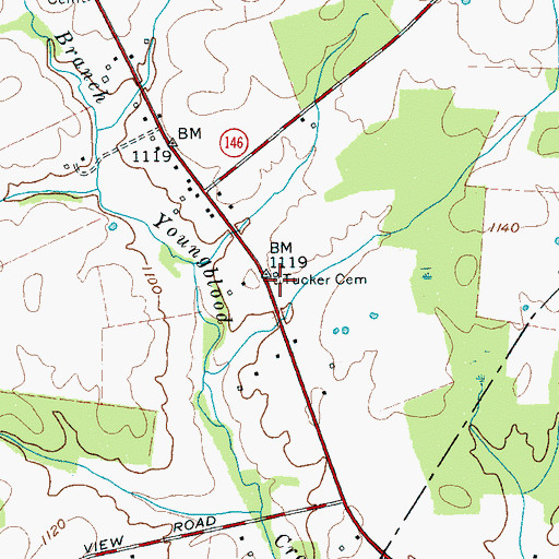Topographic Map of Tucker Cemetery, TN