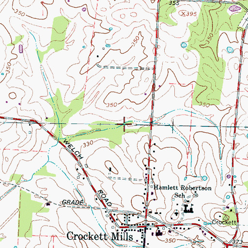 Topographic Map of Tucker Creek, TN