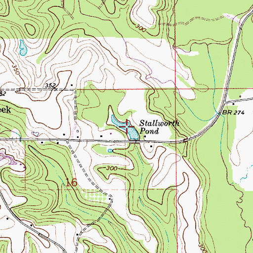 Topographic Map of Stallworth Pond, AL