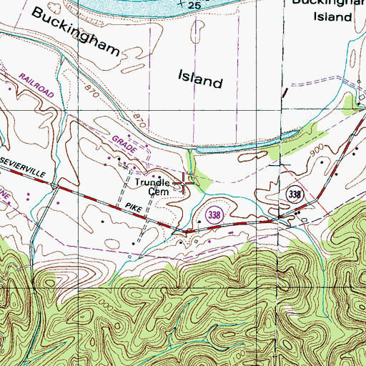 Topographic Map of Tundle Cemetery, TN