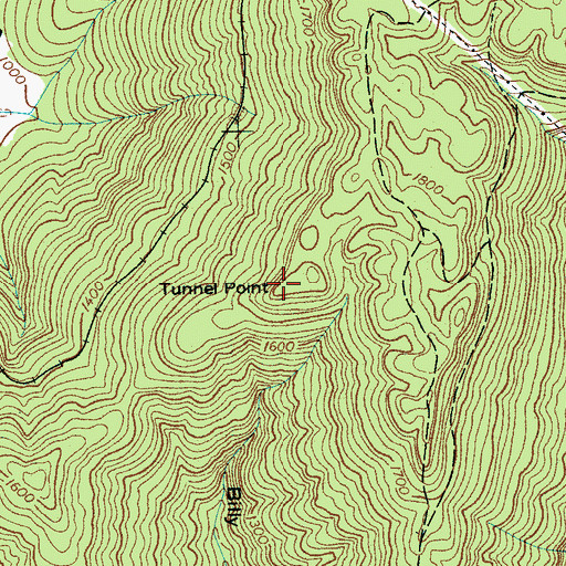 Topographic Map of Tunnel Point, TN