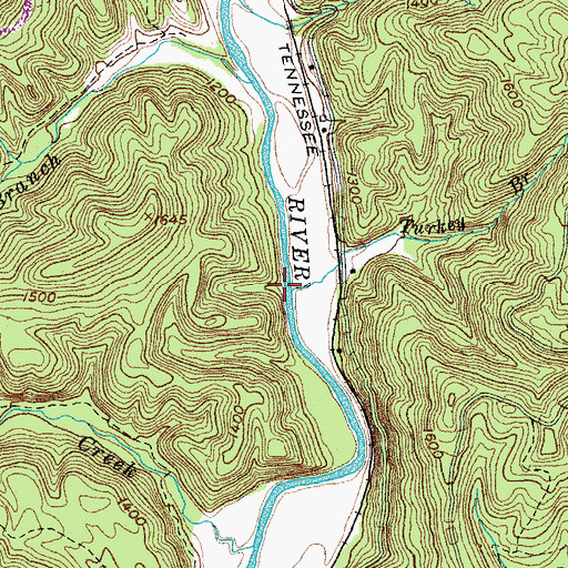 Topographic Map of Turkey Branch, TN