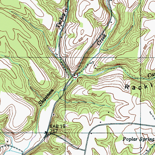 Topographic Map of Turkey Branch, TN