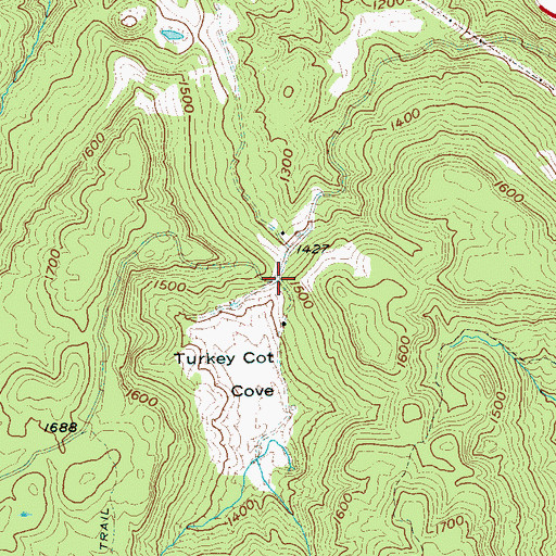 Topographic Map of Turkey Cot Cove, TN