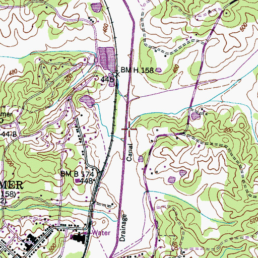 Topographic Map of Turkey Creek, TN