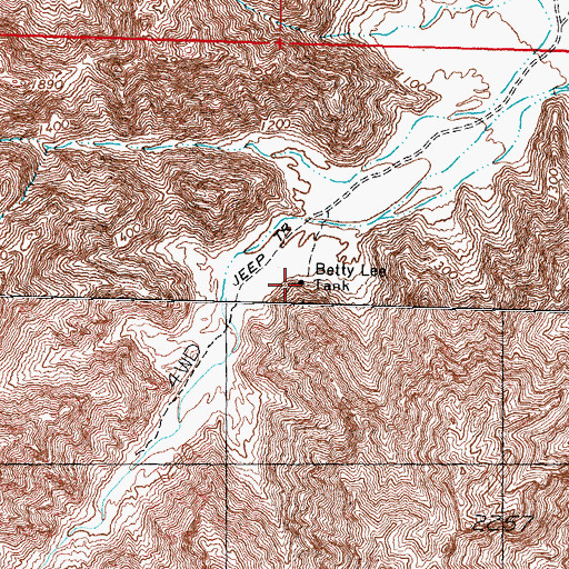 Topographic Map of Betty Lee Tank, AZ
