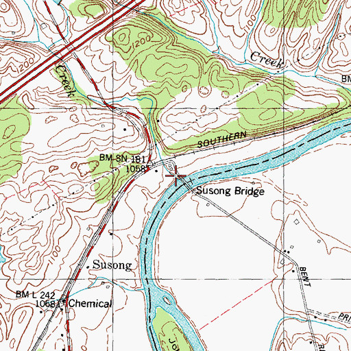 Topographic Map of Turkey Creek, TN