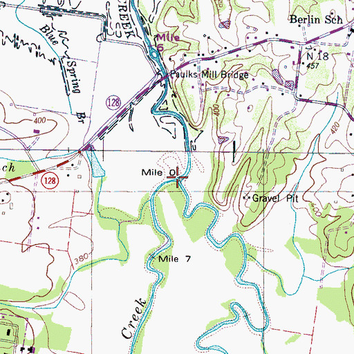 Topographic Map of Turkey Creek, TN