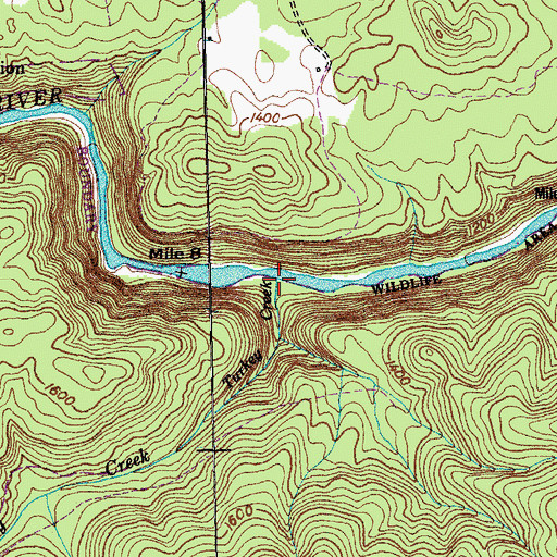 Topographic Map of Turkey Creek, TN
