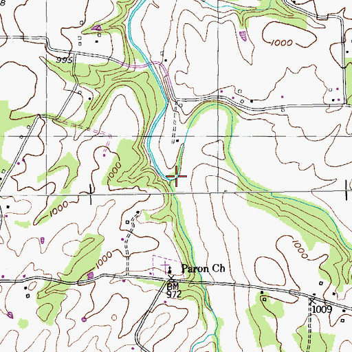 Topographic Map of Turkey Creek, TN