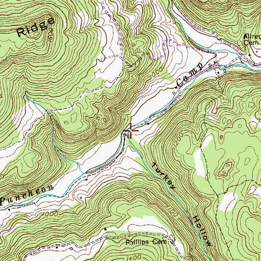Topographic Map of Turkey Hollow, TN
