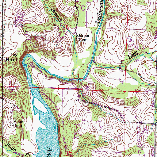 Topographic Map of Stanford Branch, AL